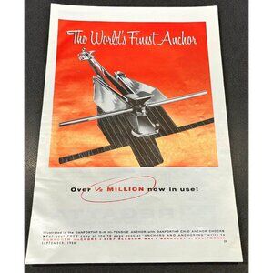 Danforth Anchors Vintage Print Ad 1950s Boating Sailing Berkeley CA